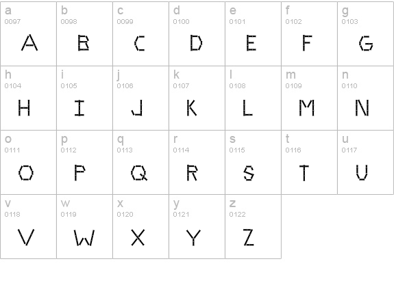 Bamboo lowercase a-z preview