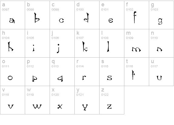 Bamboo Regular lowercase a-z preview