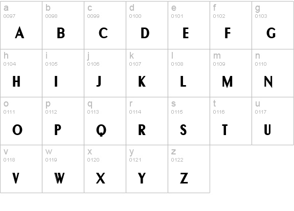 Banco Bold lowercase a-z preview