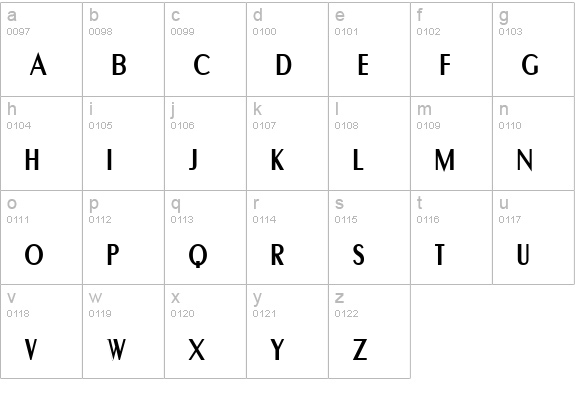 Banco Normal lowercase a-z preview