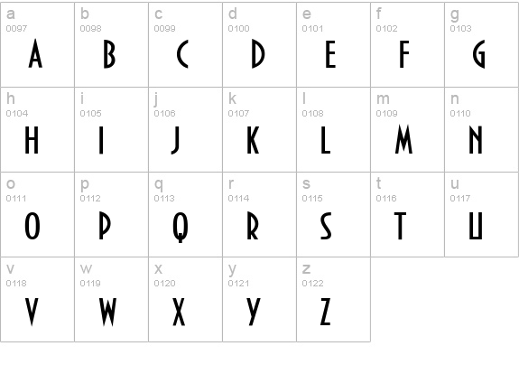 Bankir-Retro lowercase a-z preview