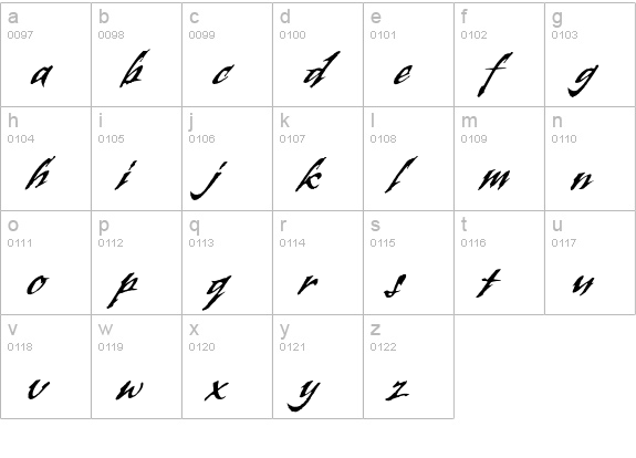 Banshee Std lowercase a-z preview
