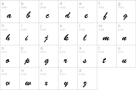 Banty Normal lowercase a-z preview