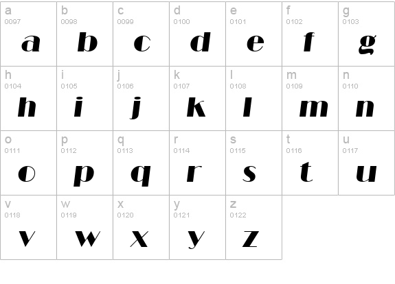 Barbe Display SSi Italic lowercase a-z preview