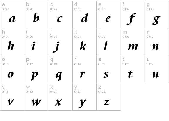 Barbedor T Heavy Italic lowercase a-z preview