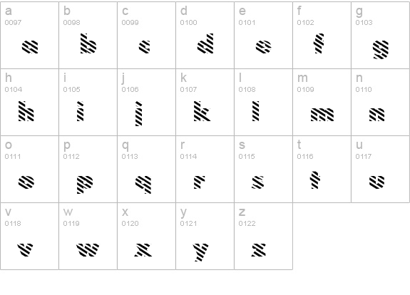 BarberPole lowercase a-z preview