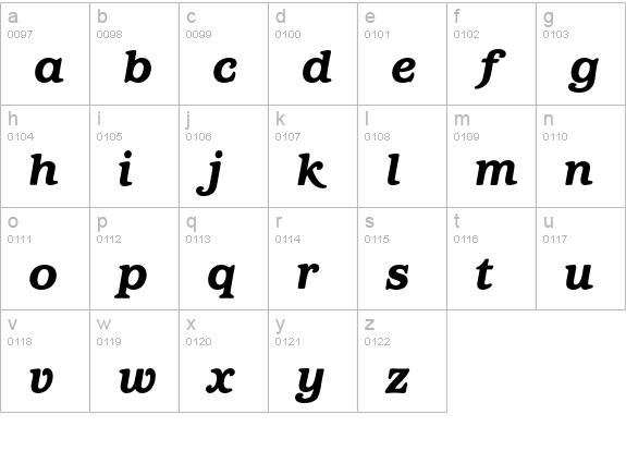 Barcelona* Heavy Italic lowercase a-z preview