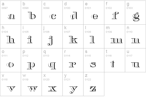 Barclay Open lowercase a-z preview