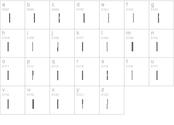 Barcode-Four lowercase a-z preview