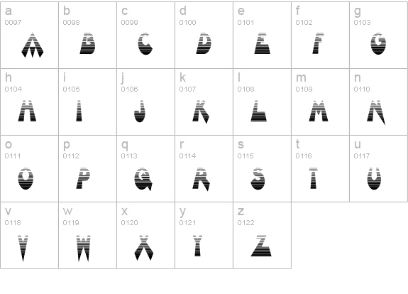 Barnroof lowercase a-z preview