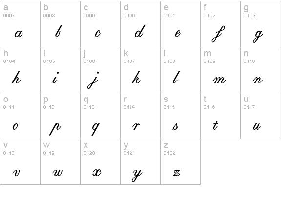 BaronesseBold lowercase a-z preview