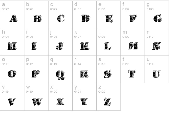 Barrelhouse All Caps lowercase a-z preview