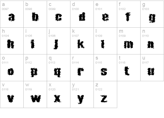Barricades lowercase a-z preview