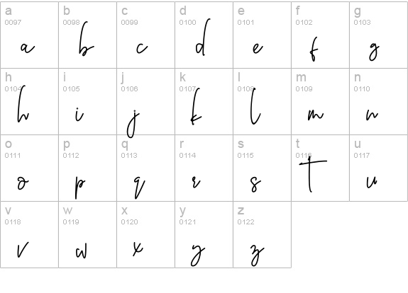 Barthilda lowercase a-z preview