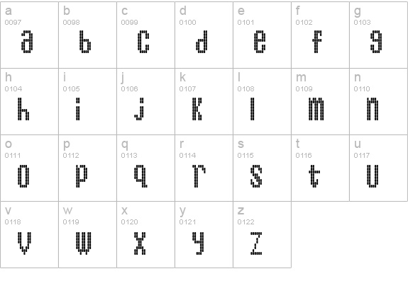 BartonBus lowercase a-z preview