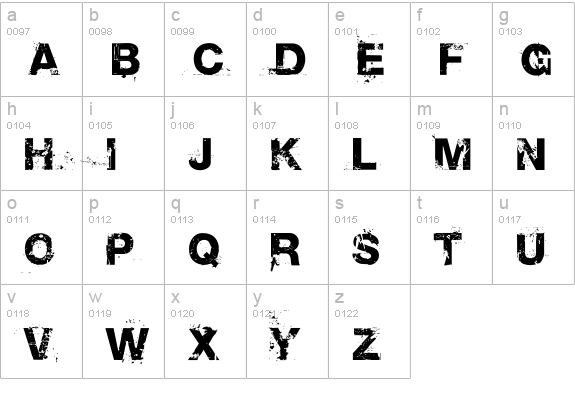Base 02 lowercase a-z preview