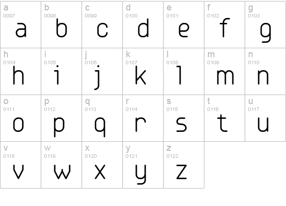 Base4 lowercase a-z preview
