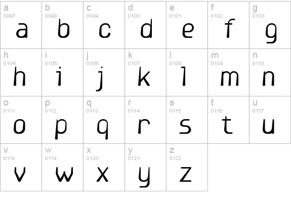 Base6 lowercase a-z preview