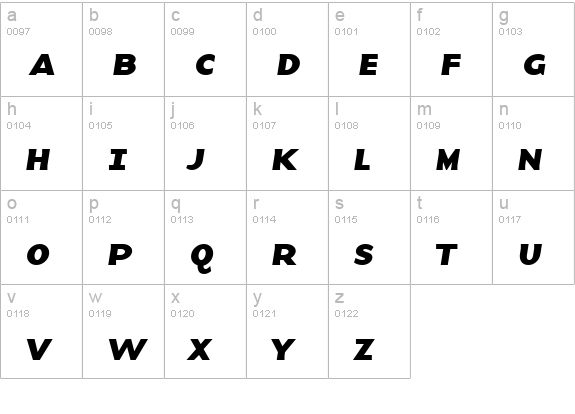 BaseNineSmallCaps Bold Italic lowercase a-z preview