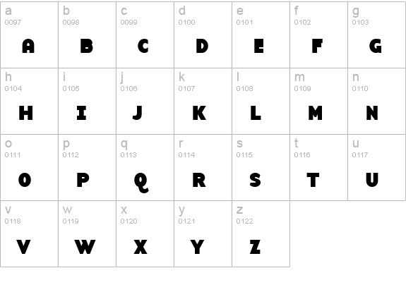 BaseTwelveSansSCB Regular lowercase a-z preview
