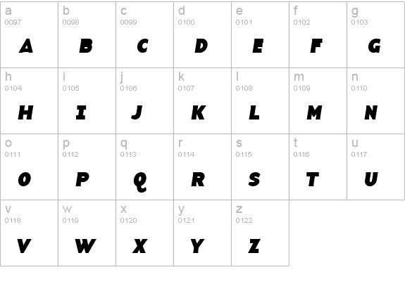 BaseTwelveSansSCBI Regular lowercase a-z preview