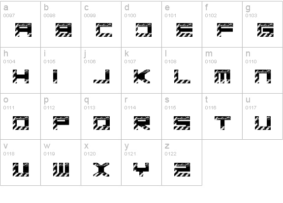 Basica industrial lowercase a-z preview