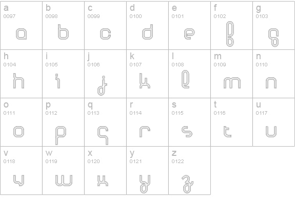 Basis-DoubleOutline lowercase a-z preview