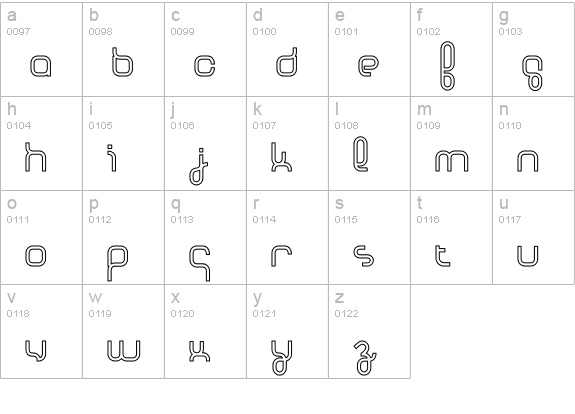 Basis-HeavyOutline lowercase a-z preview