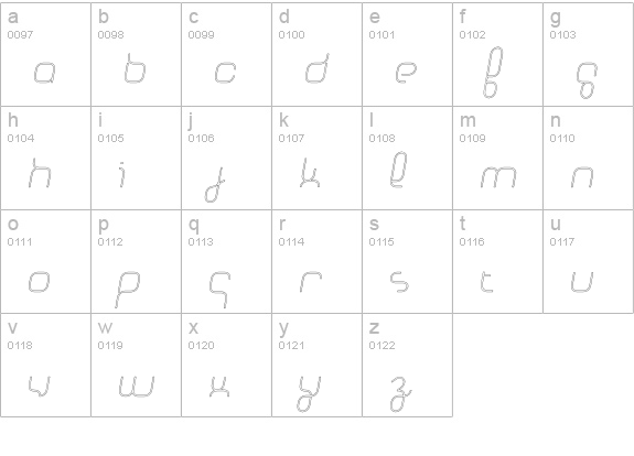 Basis-ObliqueOutline lowercase a-z preview