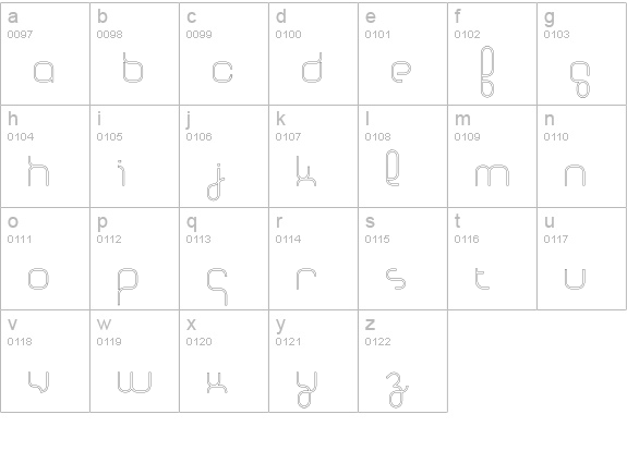 Basis-Outline lowercase a-z preview