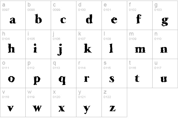 BaskerOldRandom-Heavy-Regular lowercase a-z preview