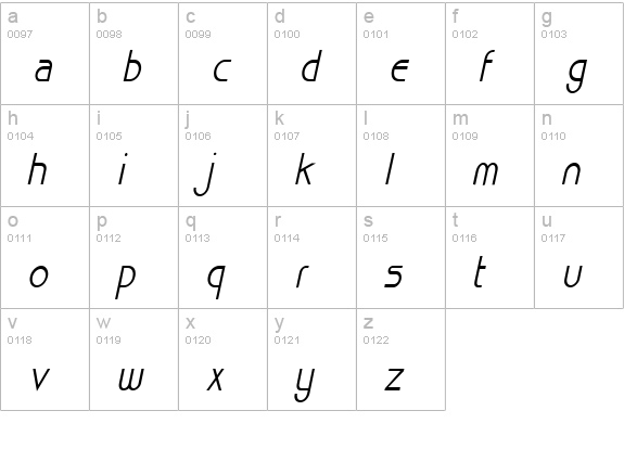 Basque-Condensed Bold Italic lowercase a-z preview