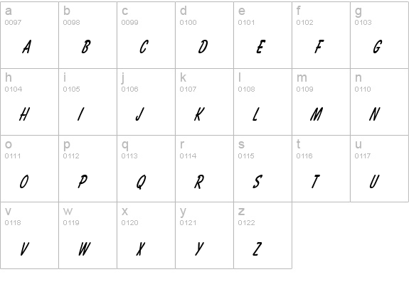 Bassett Thin Italic lowercase a-z preview