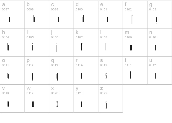 Bastard lowercase a-z preview