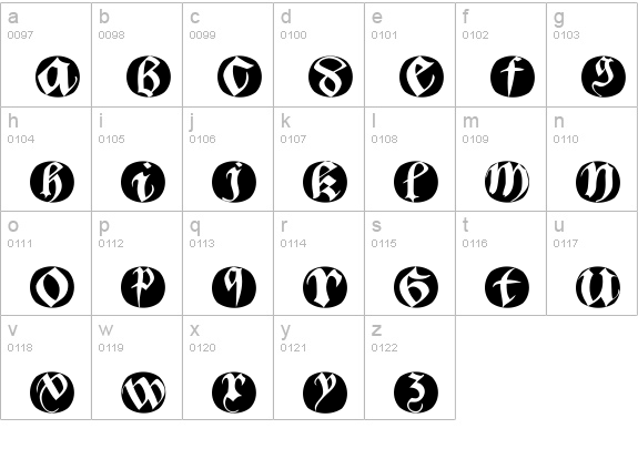 BastardaButtonsBeta lowercase a-z preview