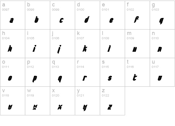 Bath HeavyItalic lowercase a-z preview