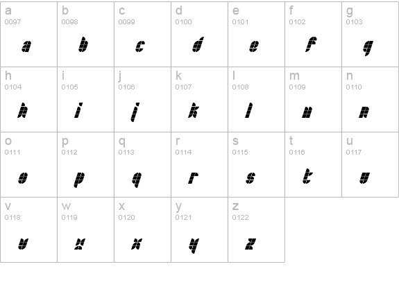 Bath NormalItalic lowercase a-z preview