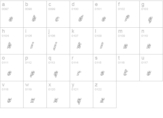 Bath NormalItalicOutline lowercase a-z preview