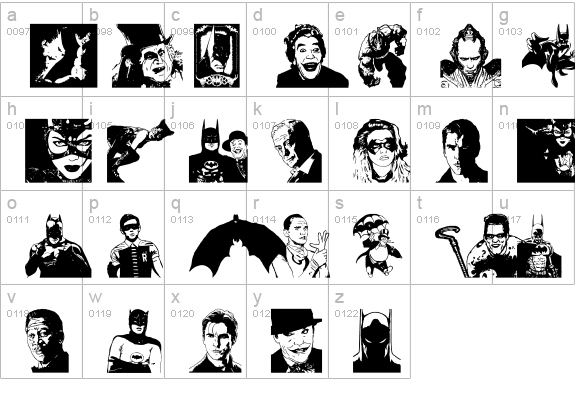 Batman The Dark Knight lowercase a-z preview