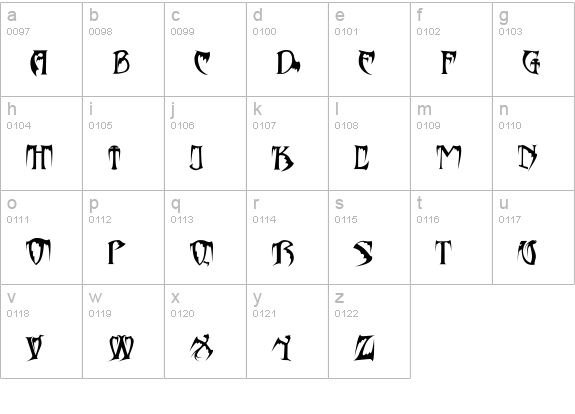 Bats&Dragons-Abaddon lowercase a-z preview