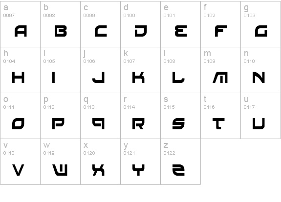 Battlefield Condensed lowercase a-z preview