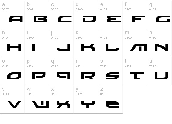 Battlefield Expanded lowercase a-z preview