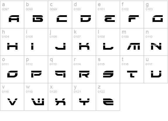 Battlefield Laser lowercase a-z preview