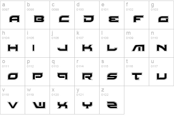 Battlefield Pro lowercase a-z preview