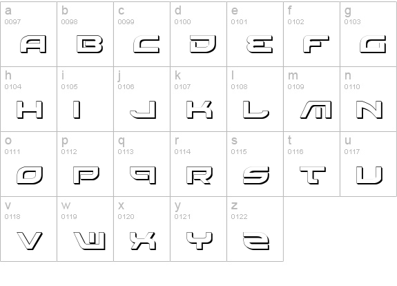 Battlefield Shadow lowercase a-z preview