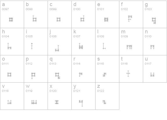 BauhausSketch lowercase a-z preview