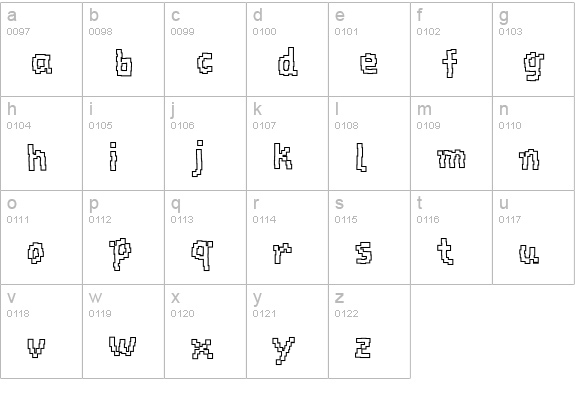 Baukasten-Five lowercase a-z preview