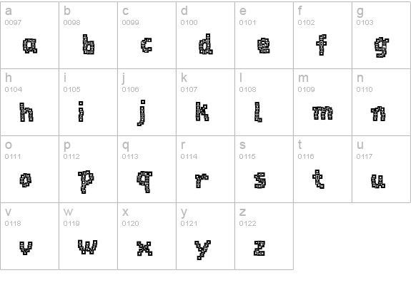 Baukasten-Four lowercase a-z preview