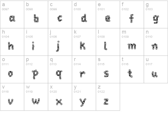 Baukasten-Three lowercase a-z preview