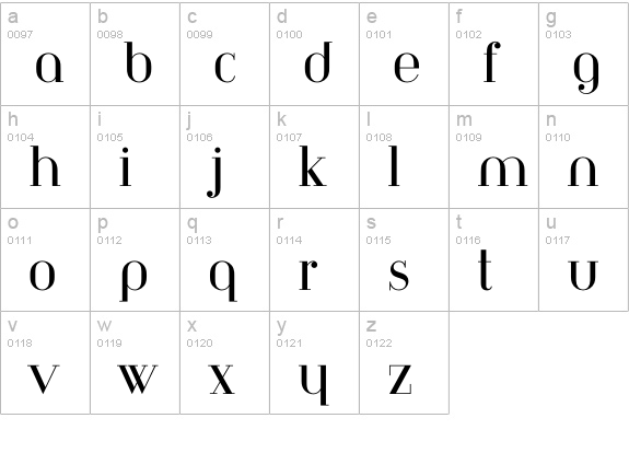 Bayer-TypeArchiType lowercase a-z preview